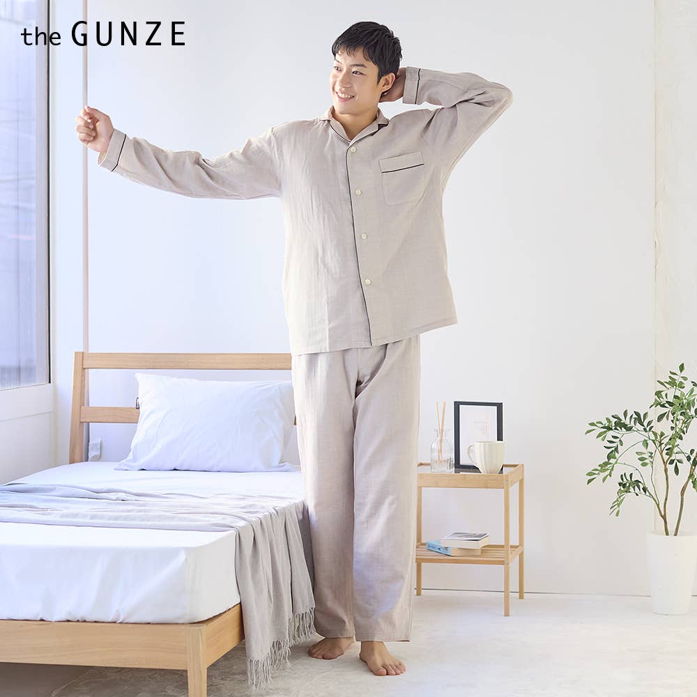 【 ORGANIC Wガーゼ】 パジャマ 長袖長パンツ 綿100% Wガーゼ【送料無料】